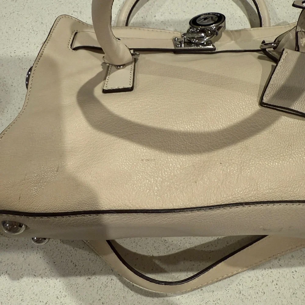 Michael Kors Cream Satchel with Silver Accents - Picture 4 of 10